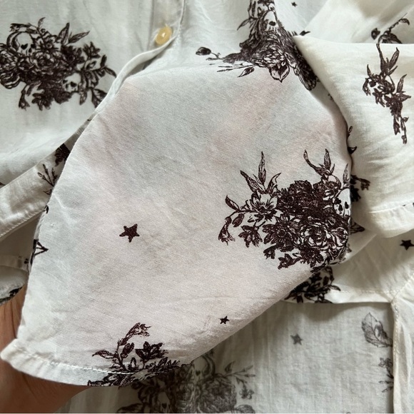 Scotch & Soda Cream and Brown Floral Button Down Shirt - Picture 6 of 8